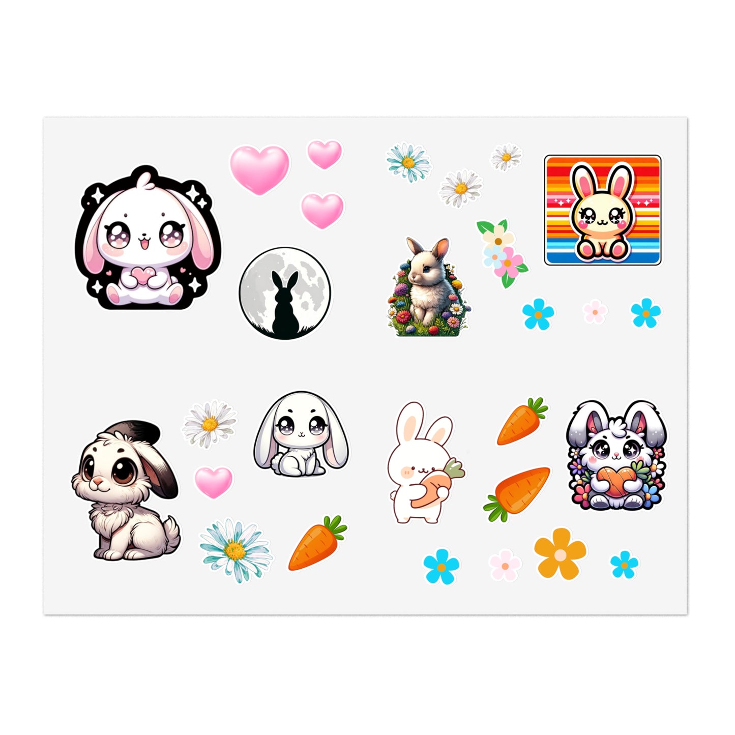 Kawaii Bunny Sticker Sheet